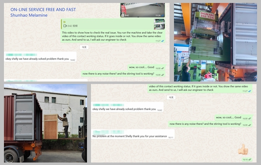 Lô hàng máy đúc đồ gốm Melamine và máy gia nhiệt sơ bộ của nhà máy Shunhao